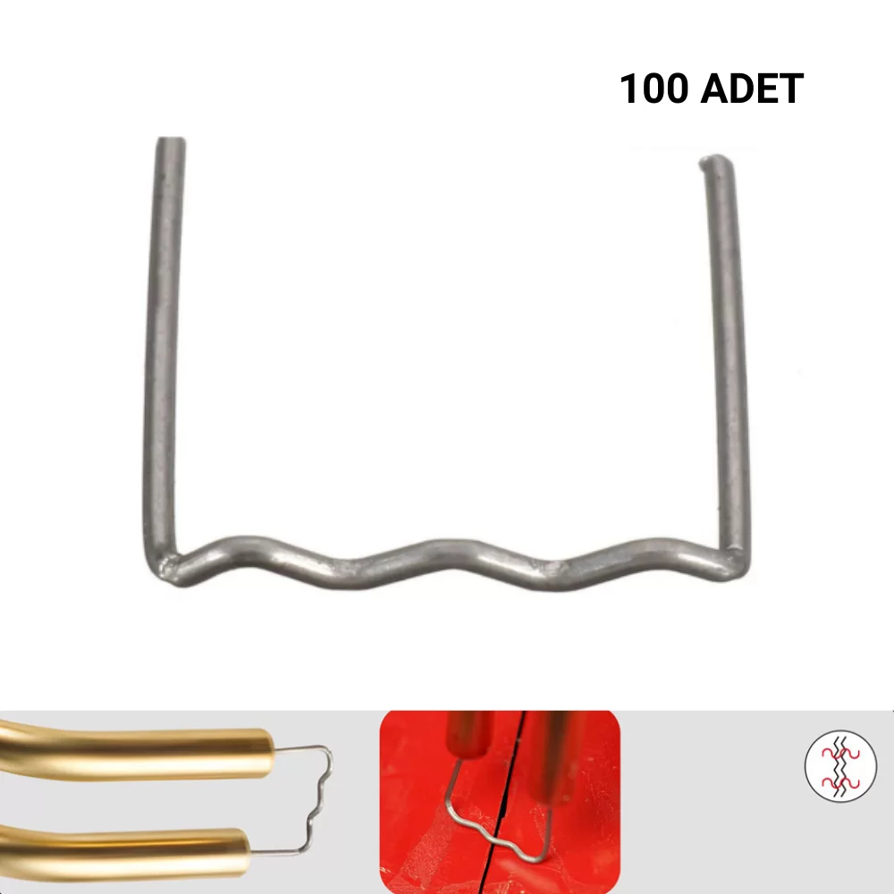 100 ADET 0,8 MM DÜZ TİP DALGALI PLASTİK KAYNAK ZIMBA TELİ